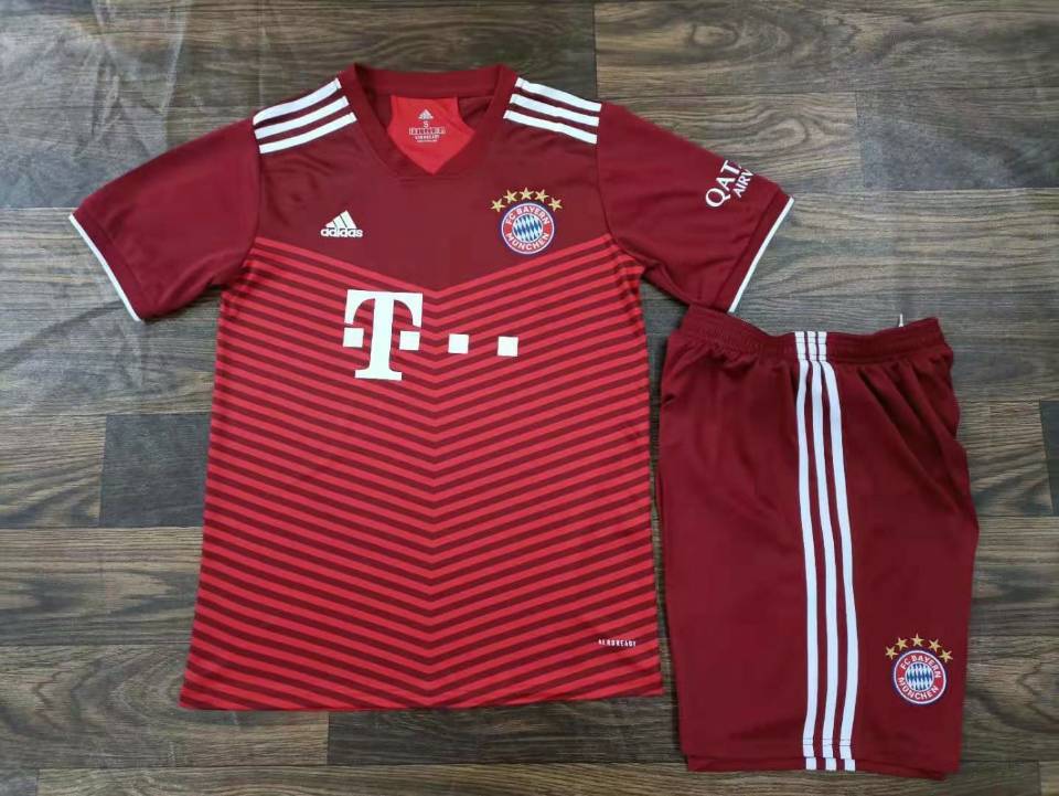 Bayern Munich men 21-22 red jersey blank with shorts Soccer Jerseys->bayern munich jersey->Soccer Club Jersey